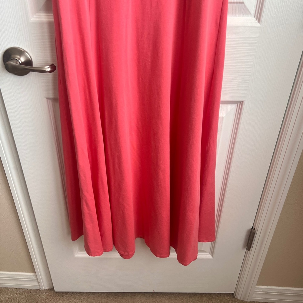 ABLE Coral Pink Square Neck Midi Dress Sleeveless Casual Womens Size Medium - Picture 6 of 9